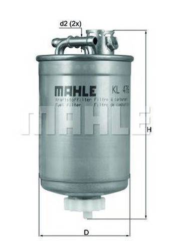 Фільтр-відстійник палива грубої очистки KL476D MAHLE