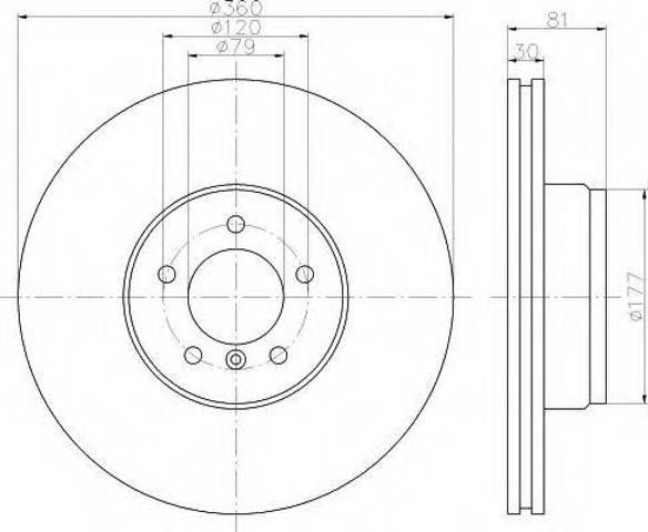 Диск переднього гальма LR031843 LAND ROVER