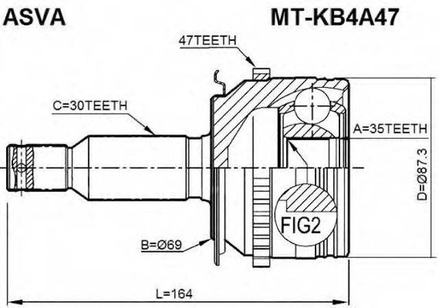 К-т піввісі(шарніру) приводу MTKB4A47