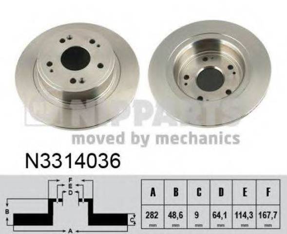 Диск гальмівний задній N3314036 NIPPARTS