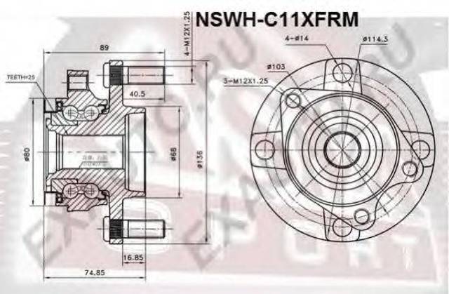 Ступица колеса NSWHC11XFRM