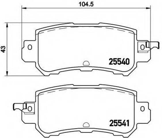 Задні гальмівні колодки P49047 BREMBO