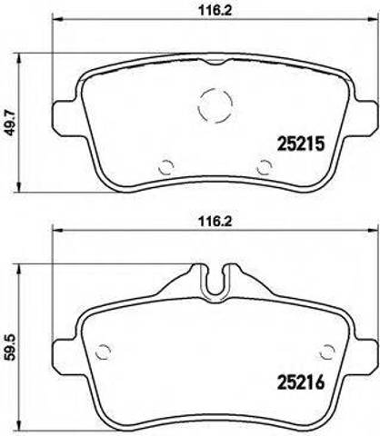Комплект задніх колодок P50099 BREMBO