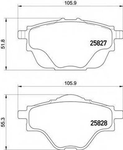 Комплект задніх колодок P61124 BREMBO