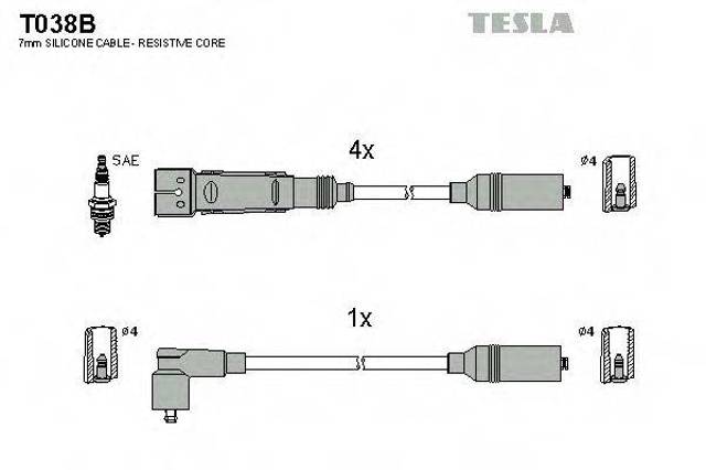 Комплект проводов зажигания T038B