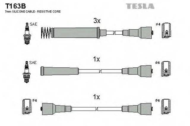 Комплект проводов зажигания T163B