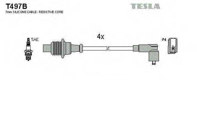 Комплект проводов зажигания T497B