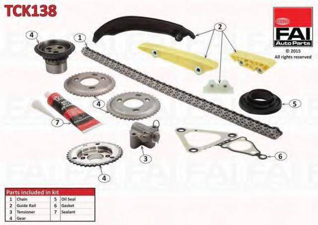 Ланцюг ГРМ, комплект TCK138 FAI