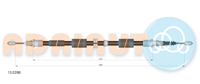 Трос ручного гальма задній, правий/лівий 130286 ADRIAUTO
