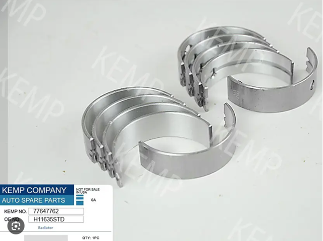 Вкладиші коленвала, корінні, комплект, стандарт (STD) 77647762 KEMP