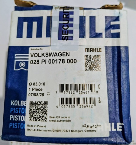 Поршень в комплекті на 1 циліндр, STD 028PI00178000 MAHLE