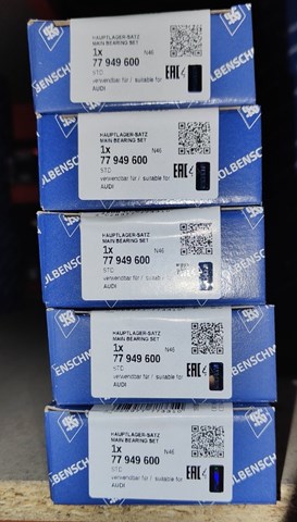 Вкладиші колінвала, корінні, комплект, стандарт (STD) 77949600 KOLBENSCHMIDT