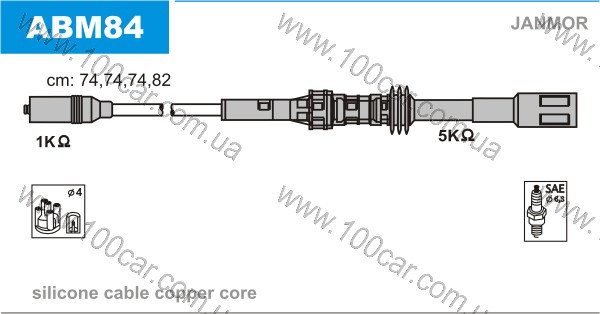Дріт високовольтний ABM84 JANMOR