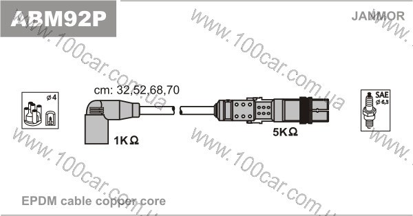 Провід високовольтні, комплект ABM92P JANMOR