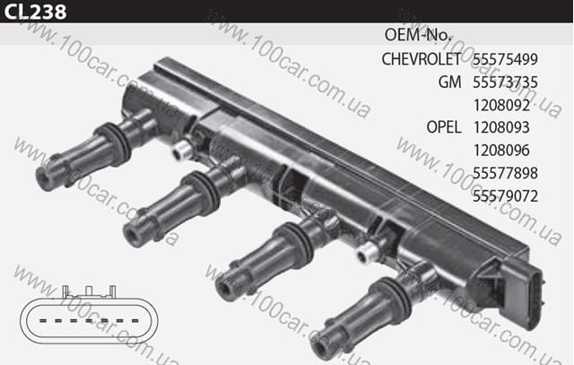 Котушка запалювання CL238 TESLA