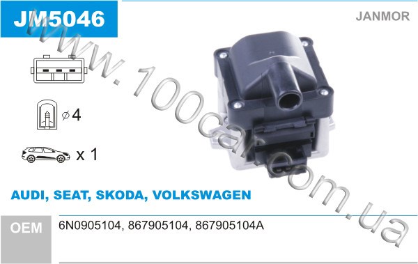 Котушка запалювання JM5046 JANMOR