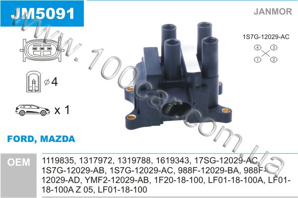Котушка запалювання JM5091 JANMOR