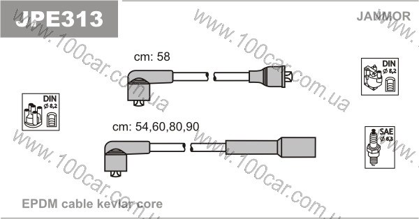 Дроти запалювання JPE313 JANMOR