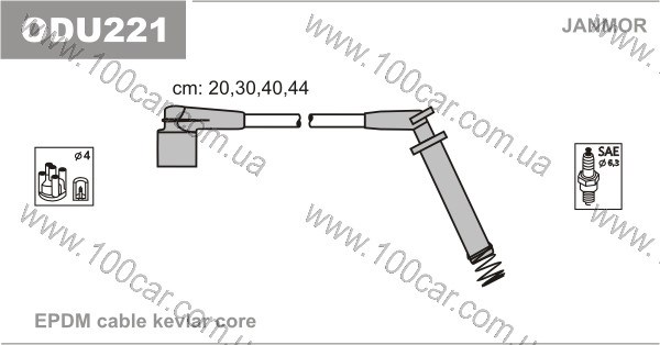 Дроти запалювання ODU221 JANMOR