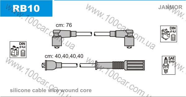 Дроти запалювання RB10 JANMOR