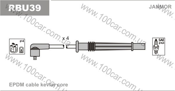 Дріт високовольтні, комплект RBU39 JANMOR