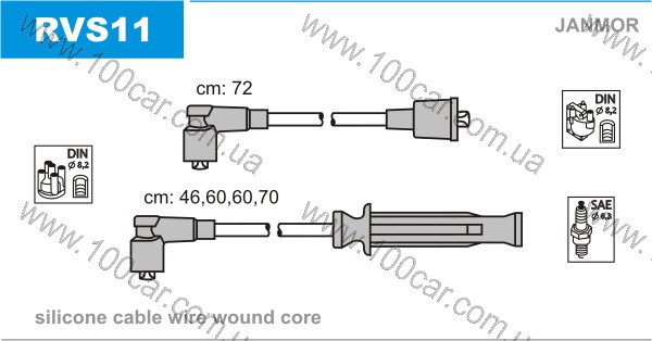 Дроти запалювання RVS11 JANMOR