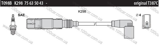 Провід високовольтні, комплект T098B TESLA