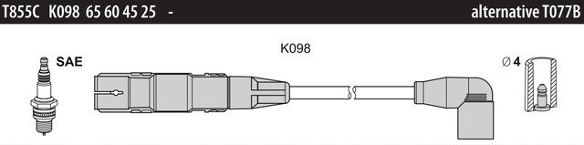 Дріт високовольтні, комплект T855C TESLA