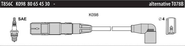 Комплект дротів запалювання (вир-во ngk) T856C