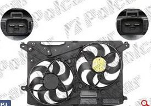 Дифузор радіатора охолодження, в зборі з мотором і крильчаткою 32D223W2 POLCAR