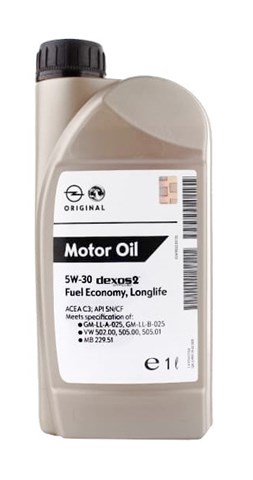 Олія gm motor oil dexos2 5w-30, 1l 1942000