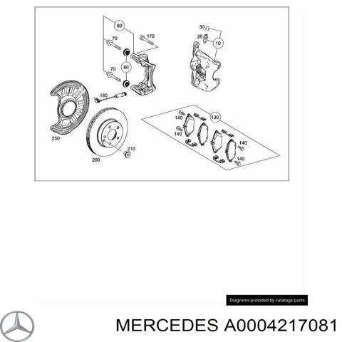 Супорт гальмівний, передній, правий A0004217081 MERCEDES