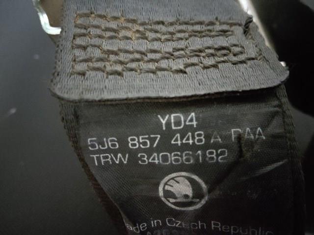 Пасок безпеки задній правий 5J6857448 VAG