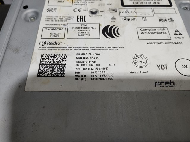Блок керування мультимедійний 5Q0035864B VAG