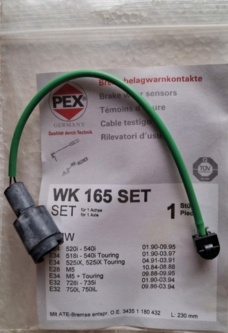 Датчик зносу колодок 16165SET PEX