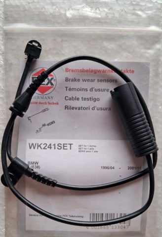 Датчик зносу гальмівних колодок, задній 16241SET PEX