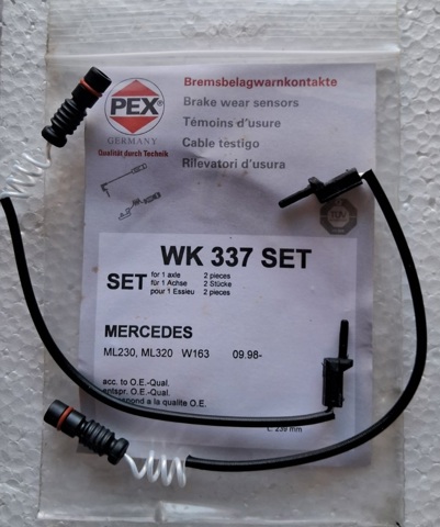 Датчик зносу гальмівних колодок, задній 16337SET PEX