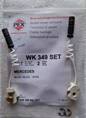 Датчик зносу колодок 16349SET PEX