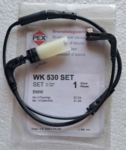 Датчик зносу гальмівних колодок, задній 16530SET PEX