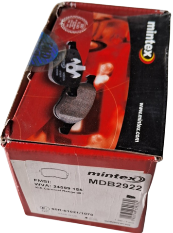 Колодки гальмові задні, дискові MDB2922 MINTEX