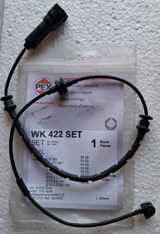 Датчик зносу гальмівних колодок, передній лівий WK422 PEX