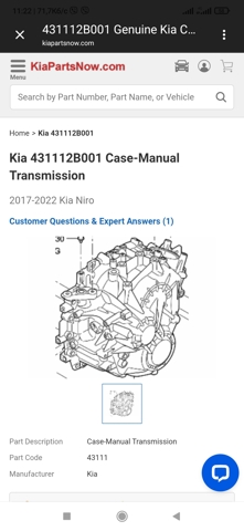 Механічна коробка перемикання передач 431112B001 HYUNDAI
