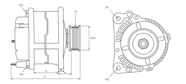 Генератор автомобільний JA1605 HC PARTS