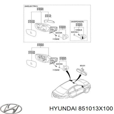 Дзеркало заднього виду в салоні 851013X100 HYUNDAI