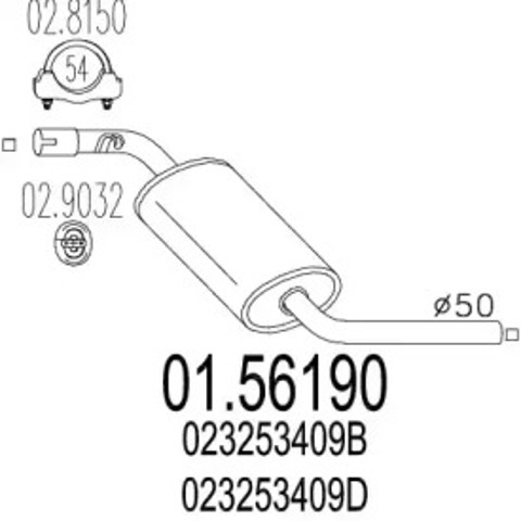 Вихлоп 0156190 MTS