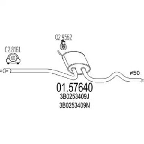 Глушник 0157640 MTS