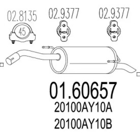 Вихлоп 0160657 MTS