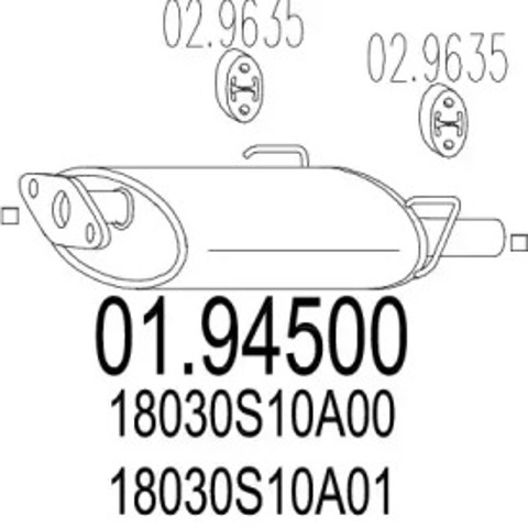 Глушилка задня 0194500 MTS