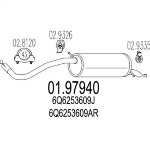 Глушилка задня 0197940 MTS