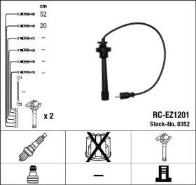 0352 комплект ізольованих проводів для свічок запалення rc-ez1201 0352